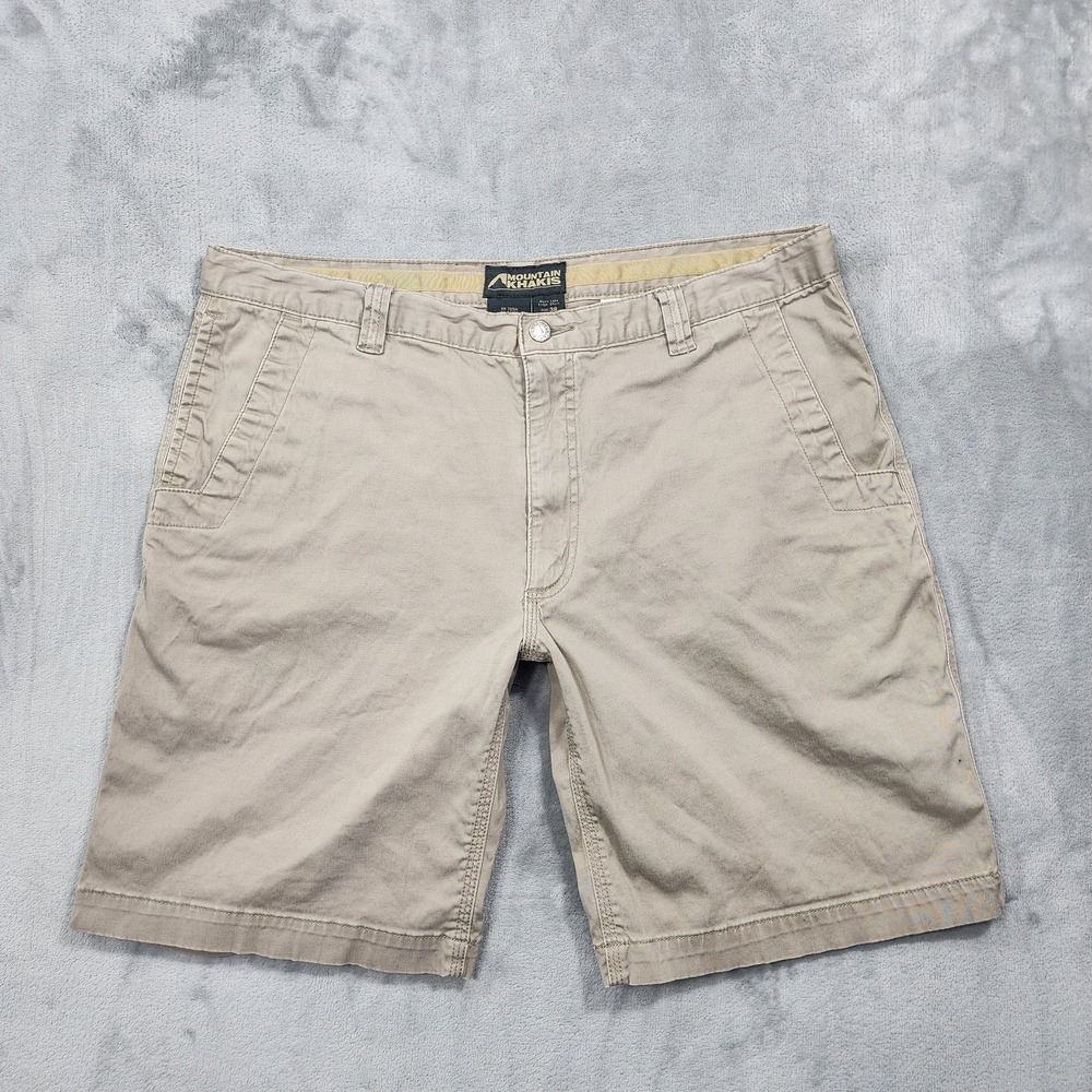 Mountain‎ Khakis Shorts Mens 38 Beige Lake Lodge Stretch Chino 9 Inseam Casual